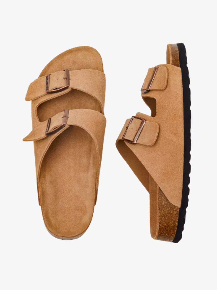 Orthopedic Sandals for Women – MAGGA Arch Support Suede Cork Slides 4