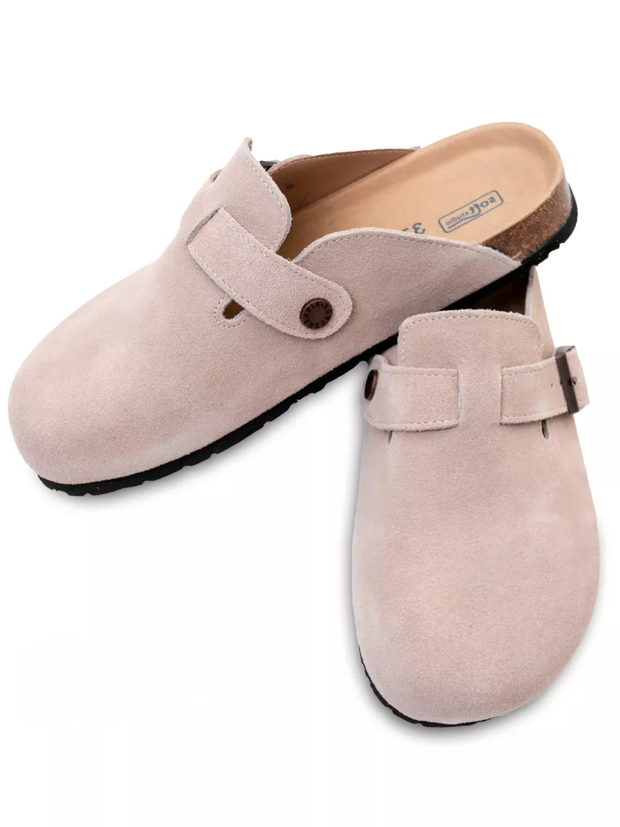 MAGGA Women's Suede Clogs – Soft Slip-On Comfort Shoes with Cork Sole 5